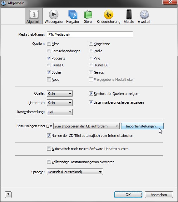 iTunes-Einstellungen-Uebersicht